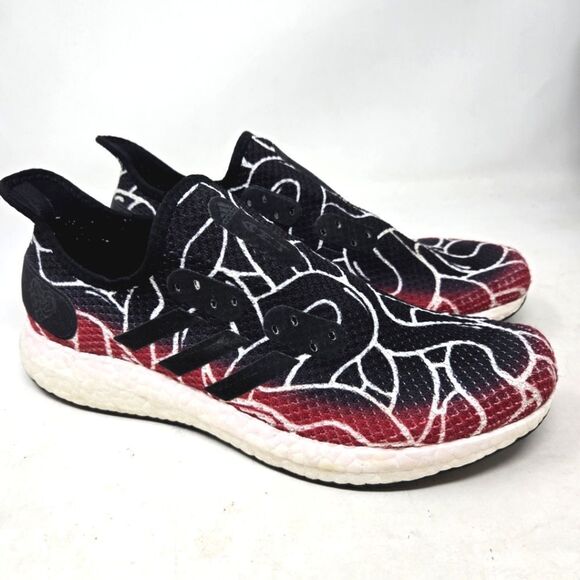 ADIDAS Speedfactory AM4MLS Stylish Black and Red Patterned Sneakers - Picture 1 of 9